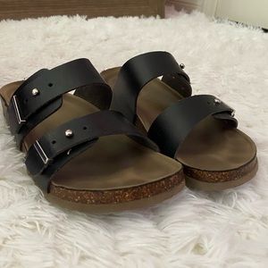 Black Buckled Sandals